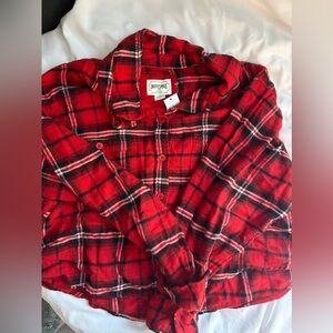 American Eagle cropped flannel